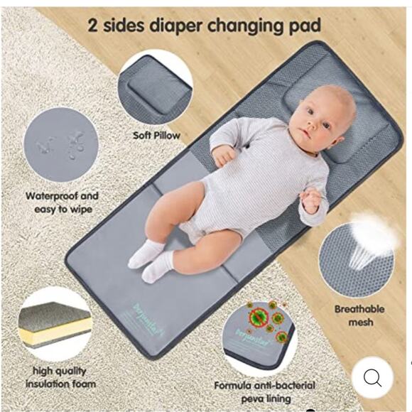 MULTI Compartment diaper bag with changing pad, USB & foldable crib - Picture 13 of 15